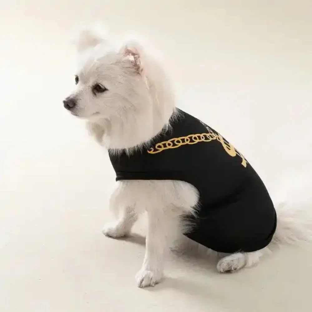 Gold Chain/ Money /Bling /Baller  Pet T-shirt - Black/Gold - NWT - Various Sizes